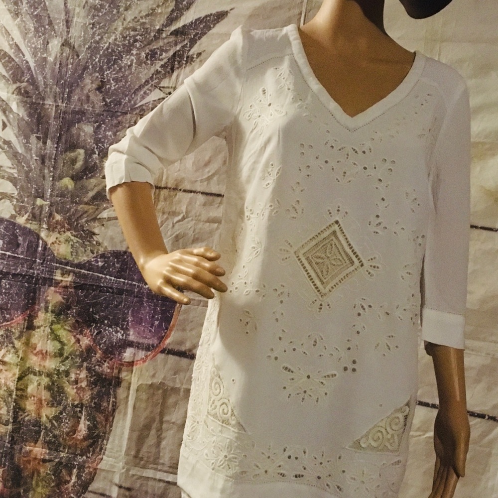 - Beautiful off White Boho Dress S-M